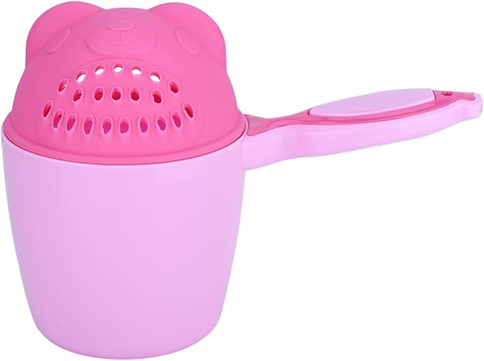 ViaGasaFamido Baby Shampoo Rinse Cup, Bear Shape Bath Rinser, Green, PP Material, 8.27x4.21x5.91 Inch, for Kids 6 Months and Up