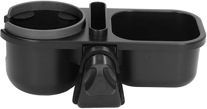 Universal Stroller Snack Tray, 360 Degrees Rotating 3 in 1 Baby Stroller Cup Holder for Office Chairs (Black)