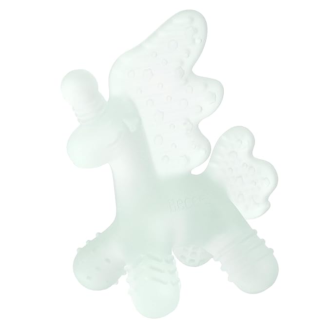 HECCEI Baby Teether Toy, Soft Food?‘Grade Silicone Teether, Soft Infant Teether Chew Toy, BPA Free, Multi-Texture Design Teether (Mint Haze)
