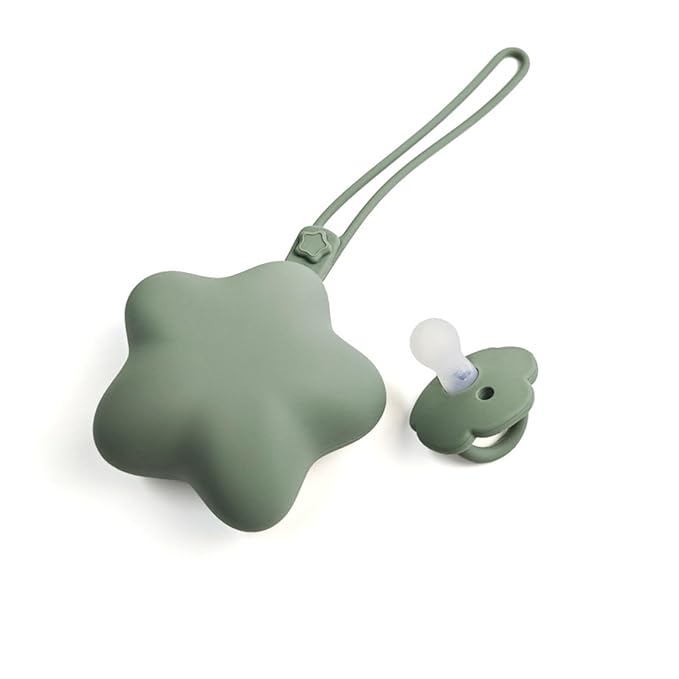 Star Shaped Pacifier Holder Case Silicone Keep Pacifiers Portable & Lightweight for Newborns Baby Boys and Girls