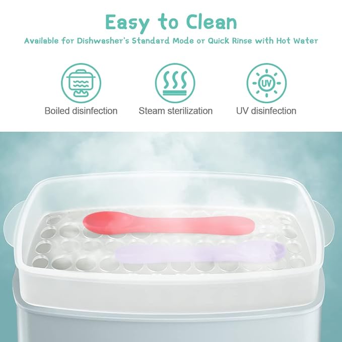 Vicloon Silicone Baby Feeding Spoons, 4 PCS First Stage Feeding Spoons for Infants, Baby Led Weaning Feeding Supplies Training Spoon, Toddler Utensils, Ultra-Durable & Chewproof, Dishwasher Safe