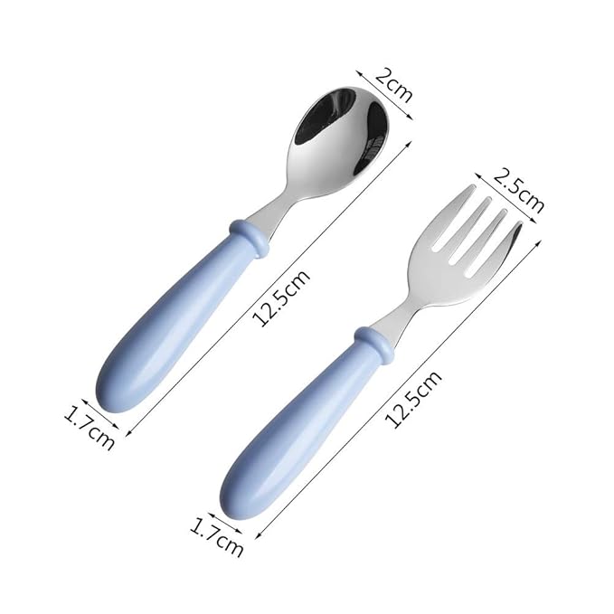4 Pcs Toddler Utensils, Toddler Forks and Spoons,stainless Steel Baby Utensils Baby Silverware Set with Storage Box for Safe Dining