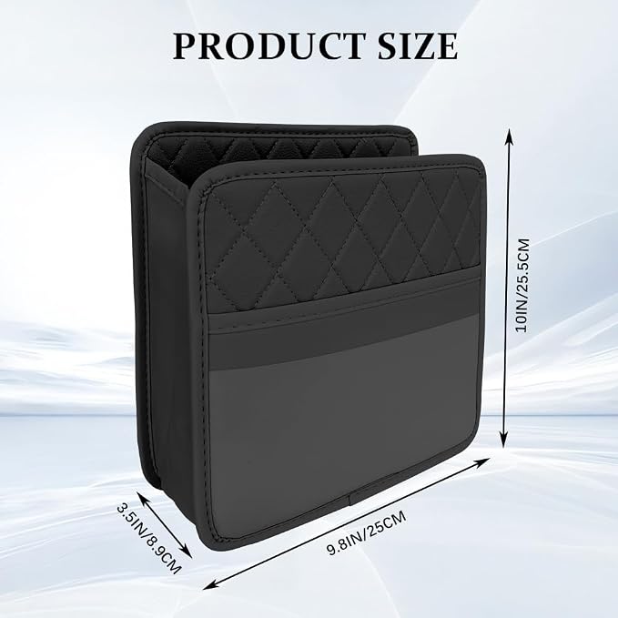 Car Seat Back Organizer, Car Organizers and Storage, PU Leather Vehicle Backseat Hanging Pocket, Automotive Accessories Multi-Pocket Storage Box Organizer Fit for Most Cars (Black, Style 2)