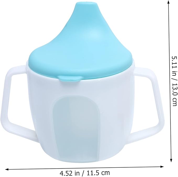 SHOWERORO 2pcs Drinking Cups with Handles Bite Resistant Duckbill Spout Sippy Cups for Independent Transition Trainer Bottles for for Nursery and School Use