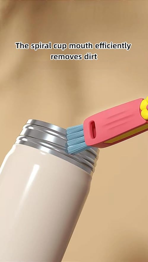 3 in 1 Cup Lid Cleaning Brush, New Cup Lid Cleaner with Brush, Multifunctional Portable Crevice Cleaning Brush Set for Baby Bottle Gap Tight Spaces, Home Kitchen Cleaning Tools (Multicolorx)