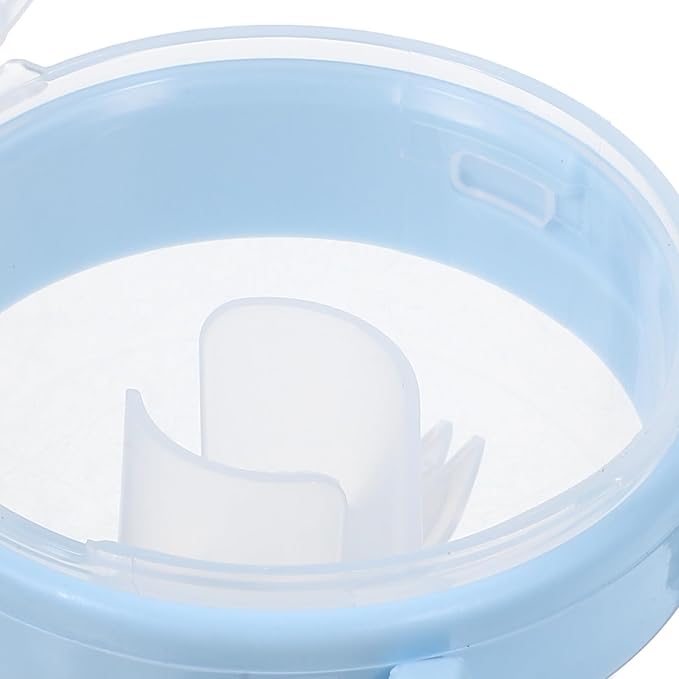 Portable Holder Case Dustproof Storage Box with Hook Blue Travel Pacifier Container for Hygiene