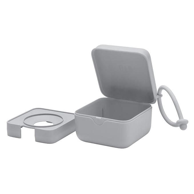 BIBS Pacifier Box with Loop for Storing & Carrying Soothers | 100% BPA Free Material | Designed & Made in Denmark | Cloud