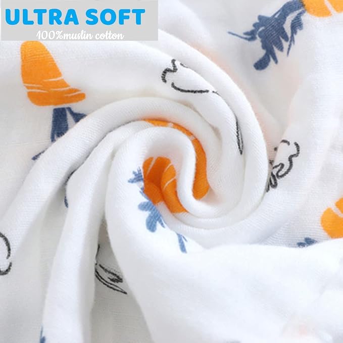 norinori Baby Burp Cloths Muslin Washcloths 6Pack - Muslin Burp Cloths Hanky Large 20''x10'' Extra Soft Absorbent Baby Burp Rags for Newborn 100% Cotton for Boys Girls Gift 6 Layers Machine Washable