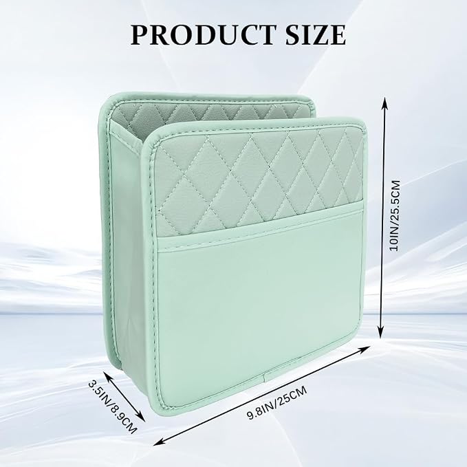 Car Seat Back Organizer, Car Organizers and Storage, PU Leather Vehicle Backseat Hanging Pocket, Automotive Accessories Multi-Pocket Storage Box Organizer Fit for Most Cars (Green, Style 1)