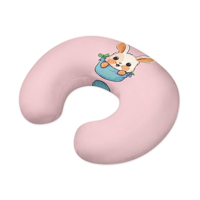 Rabbit Pink Nursing Pillow Slipcover Sleeve, Breathable & Skin-Friendly Nursing Pillow Cover for Breastfeeding Mom, Pillow Not Included
