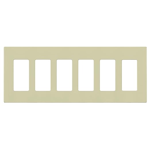 ENERLITES Screwless Decorator Wall Plate Child Safe Outlet Covers, Size 6-Gang 4.68" H x 12.00??L, Unbreakable Polycarbonate Thermoplastic, SI8836-I, Glossy, Ivory