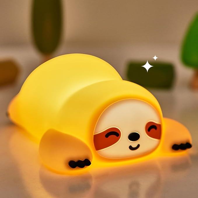 DREAMING MY DREAM Squishy Sloth Night Light,LED Novelty Animal Nightlight,3 Levels Dimmable,30Min Timer Nursery Nightlight for Kids, Bedroom Baby Boys Girls Gifts
