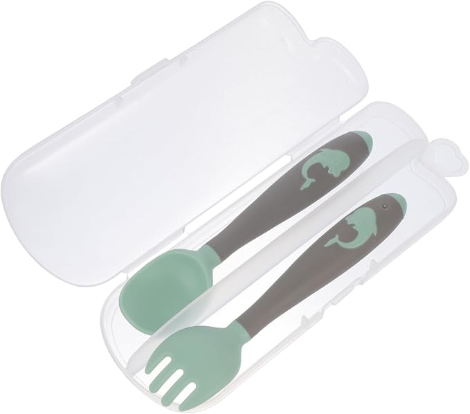 TOYANDONA 1Set Utensils Set Food Grade Spoon Fork for Self Feeding Bendable Design for Little Hands Portable Storage Box Included Eating Essentials
