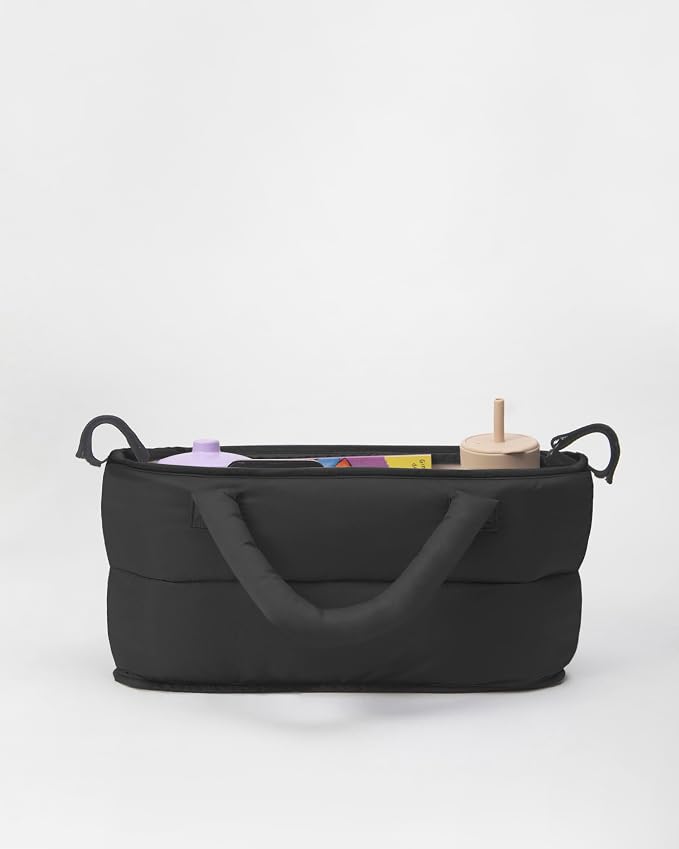 7AM Enfant Universal Stroller Organizer Bag - Easy Grab Top Handles, Stroller Caddy with Cup Holder, 3 Open Compartments, Adjustable Stroller Straps & Zippered Wallet Pocket