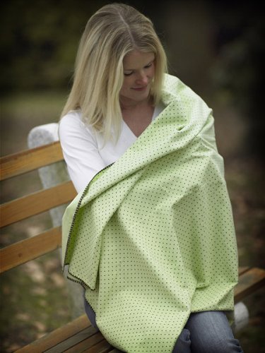 SwaddleDesigns Large Receiving Blanket, Ultimate Swaddle for Baby Boys, Girls, Softest US Cotton Flannel, Best Shower Gift, Made in USA, Brown Polka Dots on Lime (Mom's Choice Award Winner)