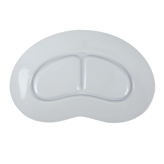 Nuby Sure Grip Miracle Mat 2-Section Plate - Toddler Suction Plate - 6+ Months - Gray