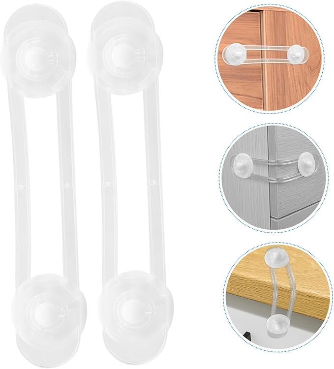 OSALADI 4pcs Cabinet Locks for Babies Proofing Drawers Safety Child Locks Adjustable Childproof Latch for Knob Handle on Kitchen Door Storage Cupboard Closet