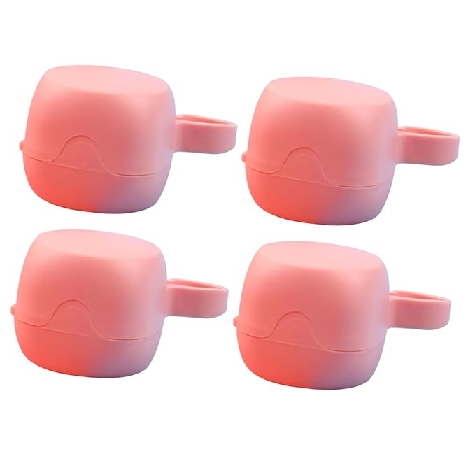 4pcs Pacifier Holder Storage Container Portable Pp Plastic Case for Pacifiers Teethers Lightweight Travel-Friendly Random Color Design