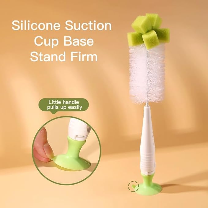 Sponge Bottle Cleaner, 4-in-1 Cup Lid Gap Brush Cleaner, Silicone Bottle Cleaning Brush for Tumbler, Water Bottle, Baby Bottle, Straws