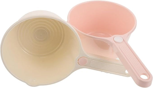 2pcs Baby Bath Cup: Plastic Water Ladles Scooper with Long Handle and Spout - Bathroom Shampoo Rinse Cup for Hair Washing, Camping & Cleaning