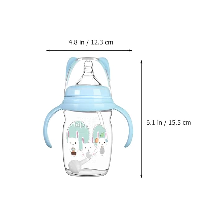 Milisten 1pc Boy Girl Straw Cup Boy Girl Milk Bottle Bloating Straw Bottle Double Handles