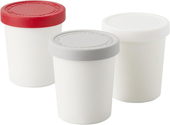 Tovolo Sweet Treat, Reusable Ice Cream Container for Homemade Ice Cream, Assorted Colors Set of 4-6 Oz Stackable Storage Tubs with Silicone Lids for Freezer - BPA-Free & Dishwasher-Safe