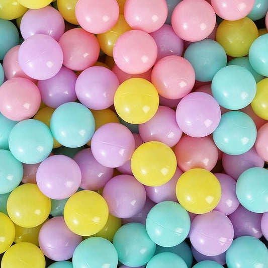 Ball Pit Balls for Toddlers 1-3, 500pcs Crush Proof Plastic Balls for Girls Ball Pit, BPA Free Non-Toxic Play Balls for Baby Pool, Playhouse, Tent, for Dogs & Pets, Pink Green Purple Yellow