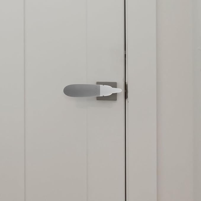 Child Proof Door Handle Covers 2 Pack Silicone Anti-Collision Sleeve Door Knob Protective Pads for Entry Bedroom Doors Wall Protection
