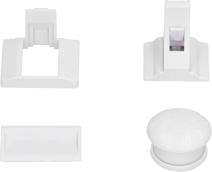 FTVOGUE Child Safety Lock, No Drill Magnetic Cabinet Lock with Rotating Buckle, Prevent Baby From Opening Doors, Ideal for Cabinets and Drawers