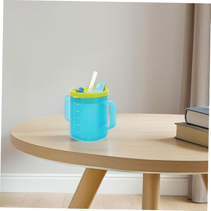 Holibanna 2pcs Training Cup Safe Drinking Cup with Straw Double Handle Design for Elderly Convenient Capacity for Home and Travel