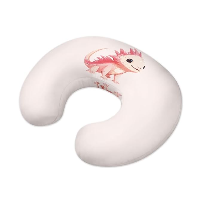 Pink Axolotl Nursing Pillow Cover for Infant Snug, Breastfeeding Pillow Slipcover for Baby Girls/Boys, Soft Snug Fits On Newborn Feeding Pillow Case