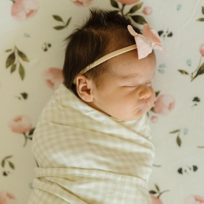 Little Unicorn Large Stretch Knit Swaddle Blanket 2 Pack| Super Soft with Optimal Stretch for swaddling | Giftable Set (Rainbows)