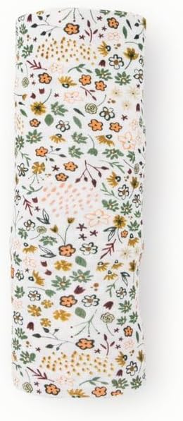 Little Unicorn Premium Stretch Knit Swaddle Blanket | Super Soft with Optimal Stretch & Breathability for swaddling (Pressed Petals)