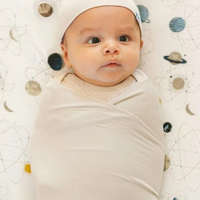 Little Unicorn Premium Stretch Knit Swaddle Blanket | Super Soft with Optimal Stretch & Breathability for swaddling (Pebble)