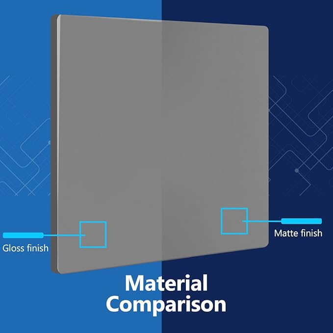 LIDER Double Blank Wall Plate, Temperature and Impact Resistant, UL Listed, Polycarbonate Thermoplastic, Screwless Design, Matte Finish, Modern Upgrade, Midsize, 2-Gang, 4.88??x 4.92?? Gray, 10 Pack