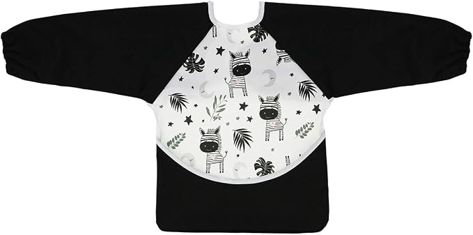Infant Toddler Baby Waterproof Sleeved Bib, Bib with Sleeves&Pocket, 6-24 Months
