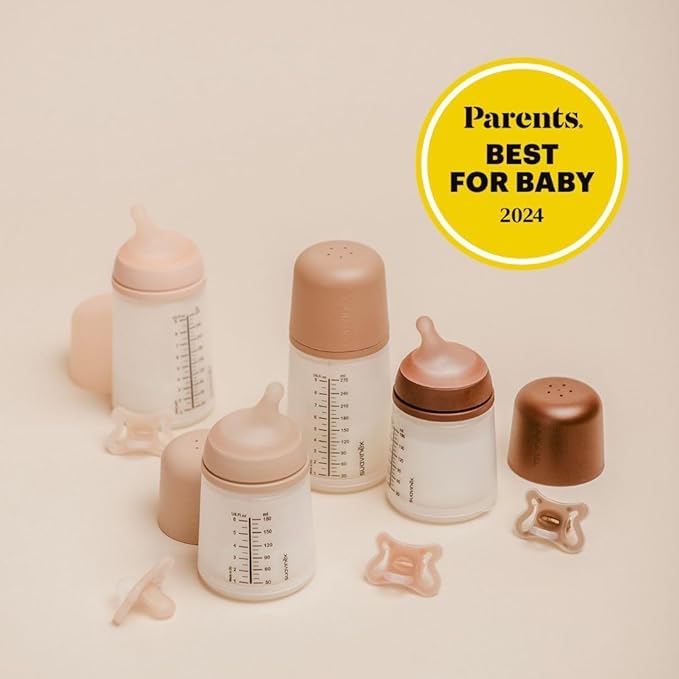 Suavinex Zero Zero Anti Colic Baby Bottle, No 1 Spanish Baby Bottle Brand, Minimizes Bottle Rejection & Nipple Confusion, Perfect for Breastfeeding Babies, 4 PK 6 oz, Light Tone, Adaptable Flow