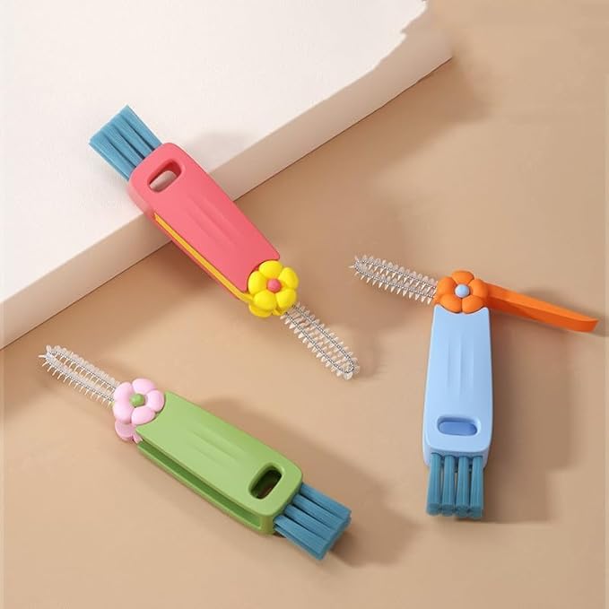 2024 New 3 in 1 Cup Lid Cleaning Brush,Crevice Cleaning Brush Set for Baby Bottle Gap Tight Spaces Cup,3 in 1 Multifunctional Cleaning Brush Portable Cup Lid Cleaner with Brush(D)