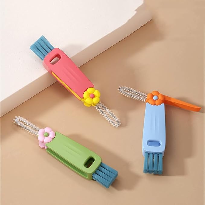 2024 New 3 in 1 Cup Lid Cleaning Brush,Crevice Cleaning Brush Set for Baby Bottle Gap Tight Spaces Cup,3 in 1 Multifunctional Cleaning Brush Portable Cup Lid Cleaner with Brush(3PCS A)