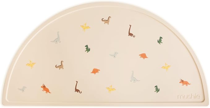 mushie Silicone Placemat for Kids | BPA-Free Non-Slip Design (Dinosaurs)