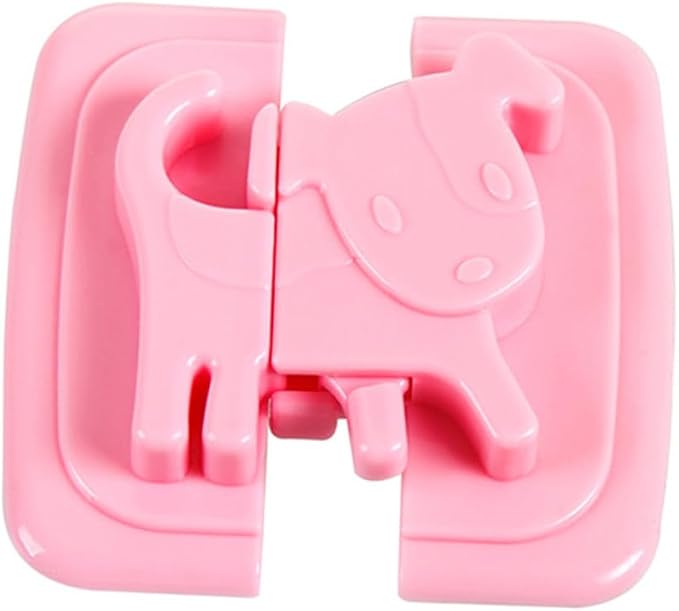 Kisangel 10pcs Dog Pattern Boy Girl Safety Locks Cabinet Latches for Home Appliances No Key Needed Prevents Fingers from Getting Trapped
