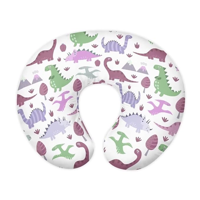 Cute Dinosaurs Nursing Pillow Covers for Breastfeeding and Bottle,Machine Washable and Wipeable,Cover Only