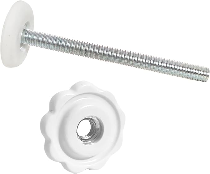 4 Pack Baby Gate Threaded Spindle Rod 8MM(M8), Replacement Screw Bolts Hardware Parts Kit for Pet & Dog Pressure Mounted Safety Door & Stair Gates (a White)