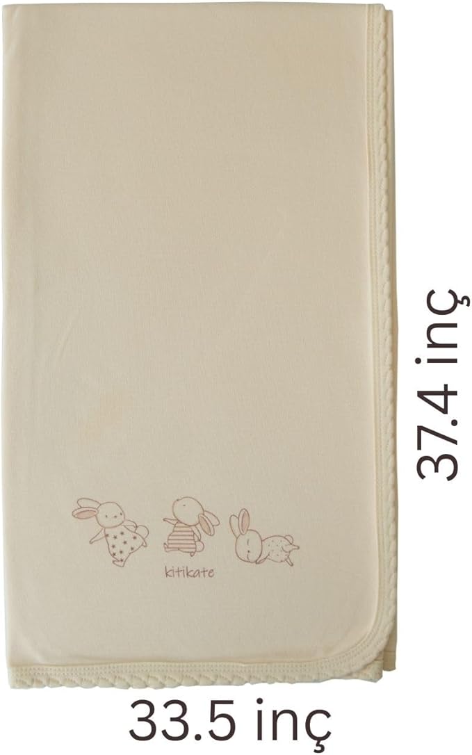 Kitikate Organic Cotton Baby Blanket, Two-Ply Double Layer, Soft & Breathable, 31.5 x 35.4 Inches (Natural)