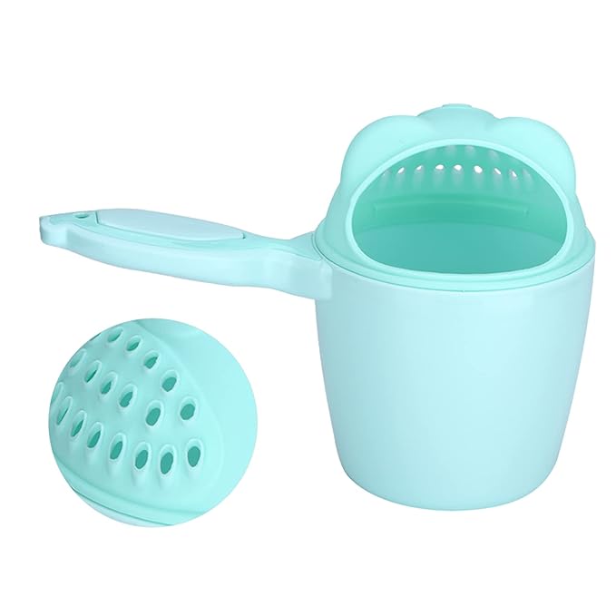 Sorandy Baby Shampoo Cup, Cute Fish Handle Hair Rinser, Kids Bathing Rinser with Detachable Design for Easy Cleaning & Eye Protection (Green)