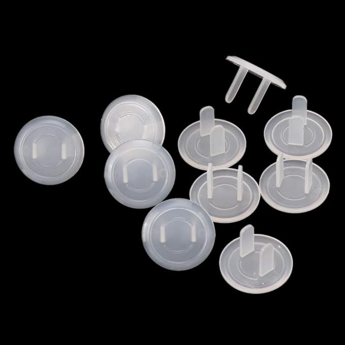 10 Pcs White US Power Socket Electrical Outlet Baby Safety Guard for Protection Anti Electric Shock Plugs Protector Cover Socket Cover Plate, Electrical Safety Products