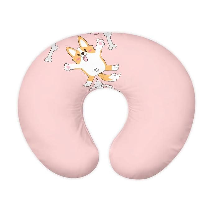 Cartoon Dog Nursing Pillow Cover Girl Nursery Bottle Pillowcase Toddler Pillow Case Cover Pink Feeding Cushion Cover Dust Cover