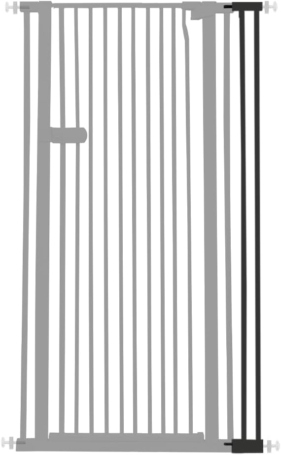 Lumizone Extra Tall Cat Gate Extension Kit 55.12" High Pressure Mounted 4.13" Extra Wide 1.37" Gap No Drilling Tall Pet Gate for Dogs (Black, 55.12" H x 4.13" W, Extension)