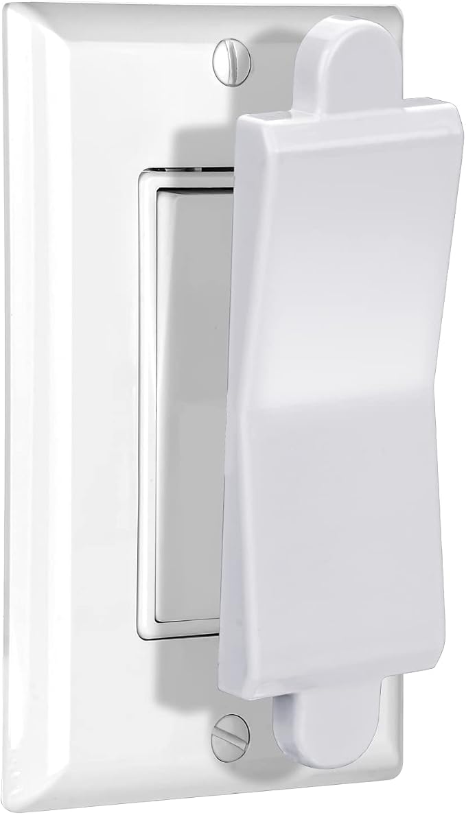 Child Proof Switch Cover and Guard - Light Switch Blocker and Lock (White, 1 Piece)