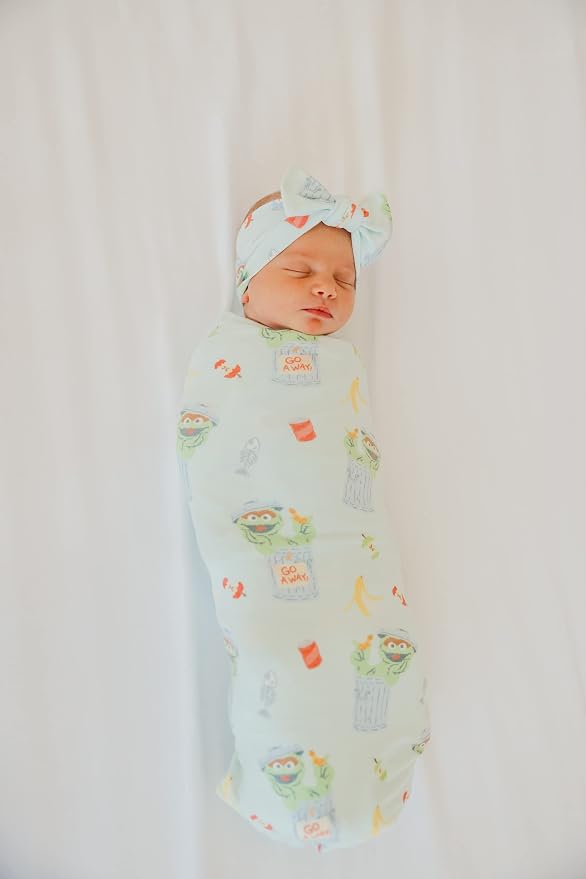 Copper Pearl Baby Swaddle Blanket - Premium Knit Baby Blanket, Large Soft Stretchy Receiving Blankets for Baby Boy and Girl, Swaddles for Newborn, Infant, and Toddler (Oscar The Grouch)